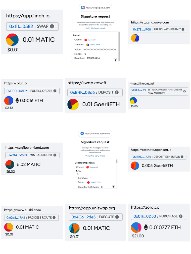 12 different Ethereum payment approval requests